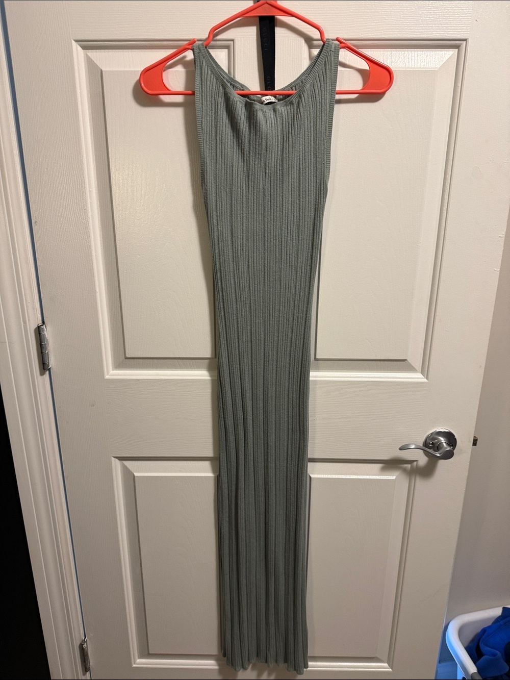 Abercrombie & Fitch Ribbed Maxi Dress in Sage Green